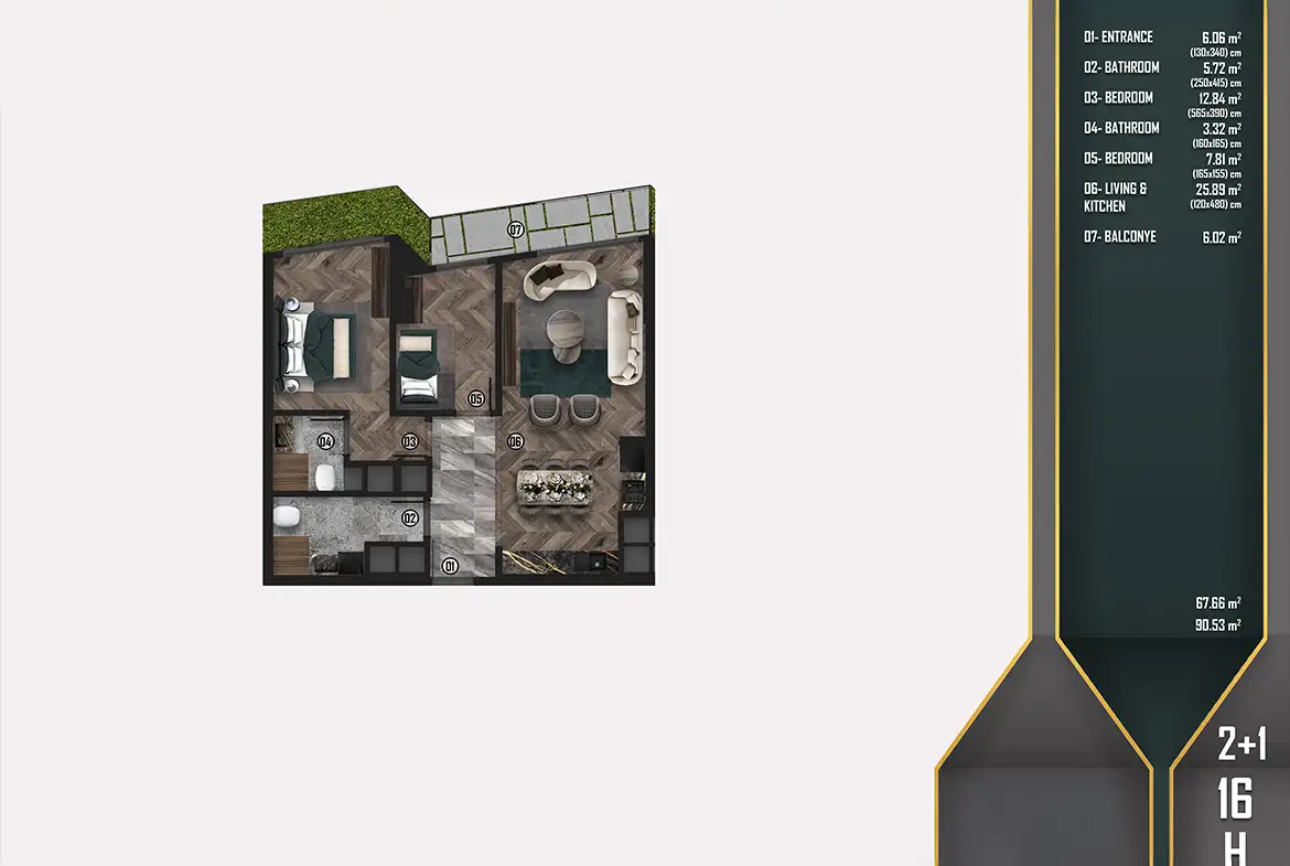 Furnished apartment-for rent in Yalova Turkey floor plan
